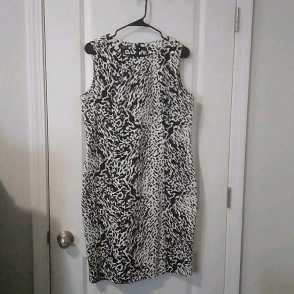 Talbots sheath black and white dress, 12p